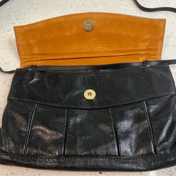 ELANO Durabilt Handbag Made in Vancouver Black Grey Leather, Suede Lining - Picture 12 of 15